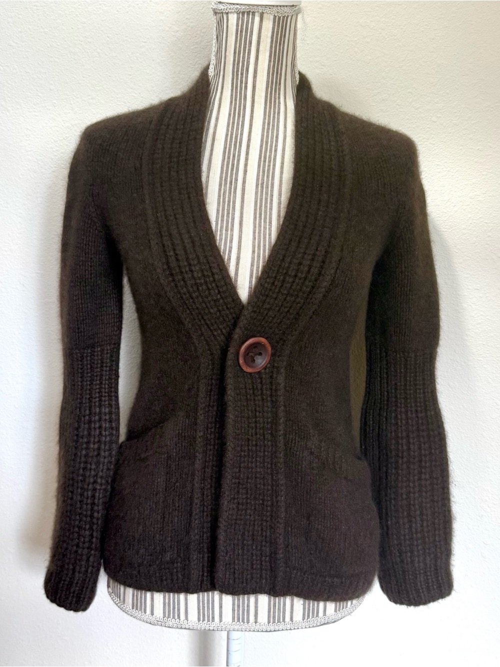 Iris von Arnim 100% Cashmere Shawl Collar Cardigan Sweater XS Germany